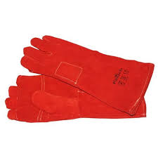 Red Heat Resistant Leather Gloves